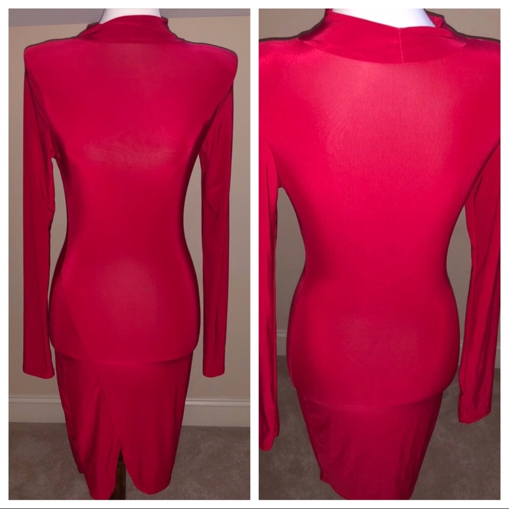 Sexy Red long sleeve dress